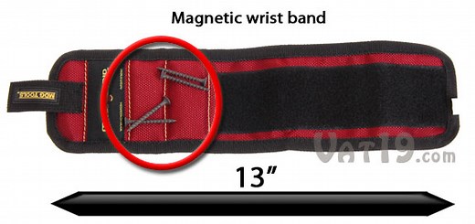 Magnogrip Magnetic Tool Wristband: Holds nails, screws, and small tools