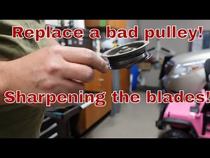 Honda 4518 Bad Pulley, Belt & Blade Sharpening!