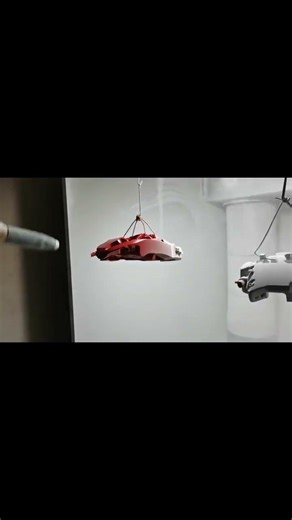 Electrostatic spraying of brake calipers。#color #brake Caliper