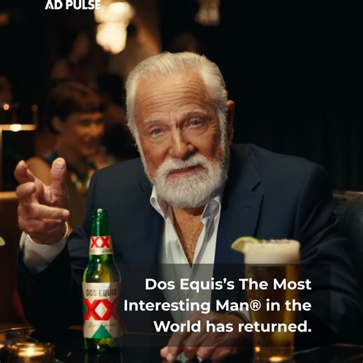 Ad Pulse on Instagram: "2026 becomes the year of return for @dosequis's "Most Interesting Man in the World". The new campaign by the beer brand proved that consistency with traditional elements and characters bring attention back to the brands. "Our research found that 83% of people exposed to the original campaign wanted to see it return, and the old ads drove an incredible 97th percentile brand recall in recent testing," said Alison Payne, CMO, @heineken_us. What do you think about this? #hein