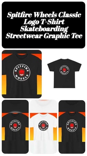 Spitfire Wheels Classic Logo T-Shirt Skateboarding Streetwear Graphic Tee