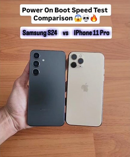 😱 Samsung S24 vs iPhone 11 Pro – Real Power On Speed Test | Unexpected Winner💀! #shorts #viral #fyp