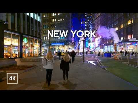 New York City Walk Evening stroll in Midtown Manhattan