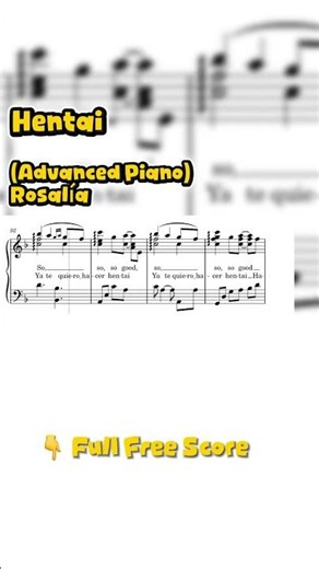 Hentai (Rosalía) - Advanced Piano Score 🎹 #Shorts