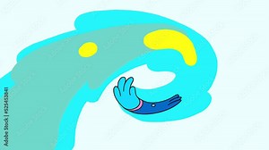 Finger hand click wipe liquid transition wipe cartoon animation motion element isolated. Alpha channel included. Smart finger mouse cursor gesture button. Stock Video