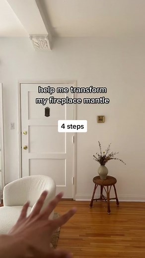 Fireplace Mantle Transformation: Mirror, Contact Paper, Paint, Sconces