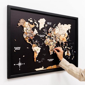 World Map Display Wall Art Wooden Design Travel Piece Country Map Push Pin Flag Display Home Decor Adventure Sign Journey Wall Travel Piece - Etsy