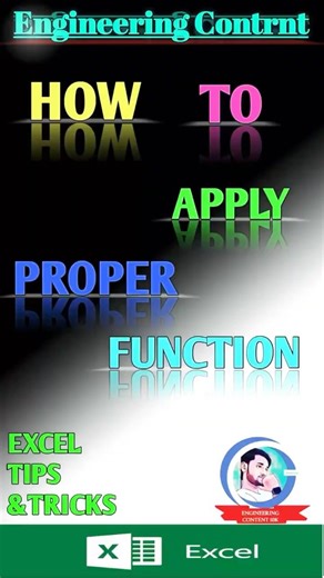 How to apply Proper Function in Excel #shorts #excel #ytshorts #exceltips #proper #youtubeshorts