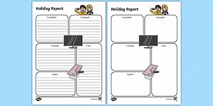 Holiday Report Writing Frames