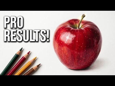 How to draw Realistic Apple | Step-by-Step Tutorial for Beginners & Pro both✨
