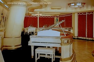 An animation we created showing the Queen Mary's first-class Verandah Grill as it would look restored to the original 1936 appearance as a restaurant. After the ship arrived in Long Beach, the Verandah Grill was mostly gutted and converted into a fast food restaurant. Thanks to a restoration project in 1997, it was mostly restored but expanded into the once adjacent kitchens and the ship's Transmitting Room, which broke up and relocated parts of Doris Zinkeisen's almost continuous murals, a key 