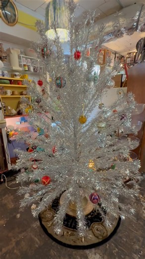 Room Service Vintage | SOLD 🎄 7’3” Peco Tinsel Tree with all 151 branches and original box ***Includes spinning base and light wheel!*** • $699 • DM to purchase... | Instagram