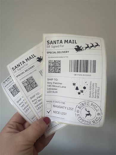 Personalised Christmas Postage Label, Santa Mail Stickers, North Pole Express Label, Elf Mail, Nice List Sticker, Santa Delivery Label - Etsy UK