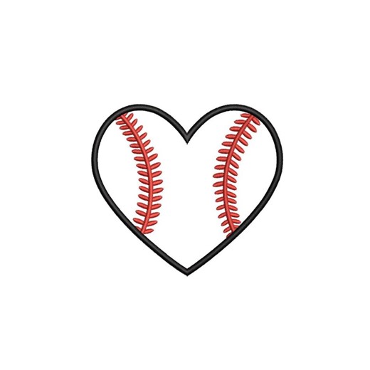 Baseball Heart Machine Embroidery Design for Embroidery Machines - Etsy