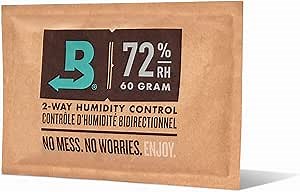 Boveda 72% Two-Way Humidity Control Pack for Storing Up to 25 Items – Single – for Wood Containers – Moisture Absorber – Humidifier Pack – Individually Wrapped Hydration Packet