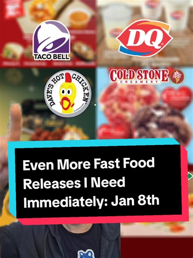 Fast food is off to such a great start in 2026 that Taco Bell just dropped a Volcano Menu! We've got some big releases from Dairy Queen with new frosted lemonades, Dave's Hot Chicken x Fallout, Cold Stone Creamery bringing the Red Velvet, BJ's has a new Butterfinger Pizookie, and Subway has new protein pockets. Are you excited for any of these releases? #fastfood #fastfoodlife #tacobell #dairyqueen #fallout