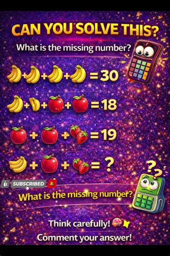 Can You Solve This Fruit Math Puzzle? #maths #iqtes #shorts