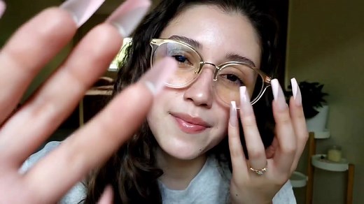 mirrored face tapping - to help you find calm ♡ #asmr #longnails #asmrtapping #tingles