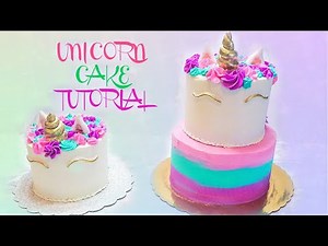 HOW TO MAKE A EASY TWO TIERED UNICORN CAKE || WITH BONUS SMASH CAKE TUTORIAL || Janie's Sweets