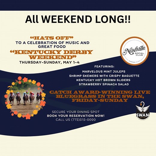 Don't miss a great weekend of music, amazing food and drink specials!! For ticket information or reservations call (775) 515-0020 | Nashville Social Club, Carson City