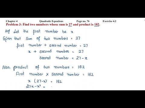Find two numbers whose sum is 27 and product is 182.