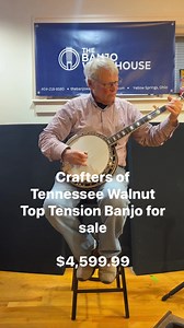 Crafters of Tennessee Walnut Top Tension Banjo for sale. Call Geoff at 404-218-8580. | Banjo Warehouse