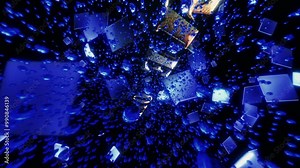 Animation text of Game Over glitch gold neon text sci fi effect cinematic title animation backgroud