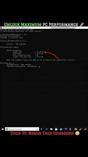 Speed Up Your Hard Drive 😱⚡ Hidden Windows Defrag Command | DEFRAG C: /U /V