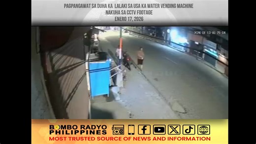 TAN-AWA| Nakuhaan sa CCTV footage ang pagpangawat sa duha ka mga lalaki sa usa ka water vending machine sa Rosary Heights 10, Cotabato City. #bomboradyophilippines #BomboRadyoGensan #BastaRadyoBOMBO | Bombo Radyo Gensan