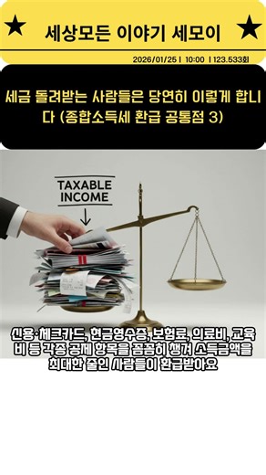 세금 돌려받는 사람들은 당연히 이렇게 합니다 (종합소득세 환급 공통점 3) #종합소득세 #세금환급 #원천징수 #부가가치세 #사업소득 #공제 #꿀팁 #2026정보
