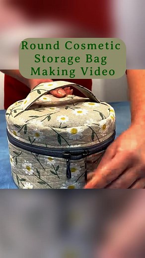 Round Cosmetic Storage Bag Making Video #roundbag #storagebag #cosmeticbag #bagmaking #howto | All Girls' Things