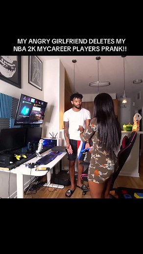 MY ANGRY GIRLFRIEND DELETES MY NBA 2K MYCAREER PLAYERS PRANK!! | NBA 2K game