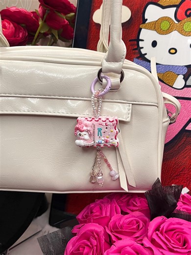 Pink Kawaii Cartoon Book Keychain - Sweet Pastel Decorative Charm for Keys & Bags - Etsy