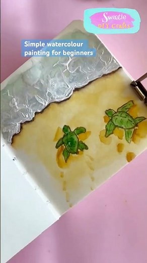 Simple watercolour painting for beginners #shorts #art #watercolorpainting #paintingtutorial #video