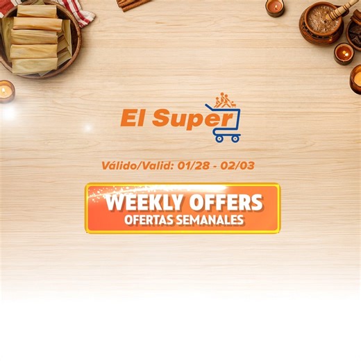 Fresh deals just dropped 🛒✨�Time to stock up on your favorites with weekly savings across the store. 🗓️ Valid Jan 28th – Feb 3rd Visit your El Super nearest store for more offers ¡Nuevas ofertas disponibles! 🛒✨ Es hora de surtirte con tus productos favoritos y los ahorros semanales en toda la tienda. 🗓️ Válido del 28 de enero al 3 de febrero Visita tu tienda El Super más cercana para ver más ofertas. #ElSuper #WeeklySpecials #GrocerySavings #FreshProduce #DailyDeals | El Super Markets