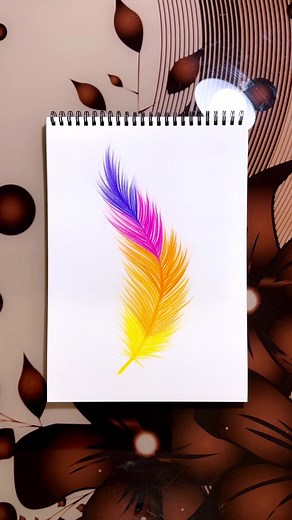 Colorful Feather Drawing Tutorial with Pencil