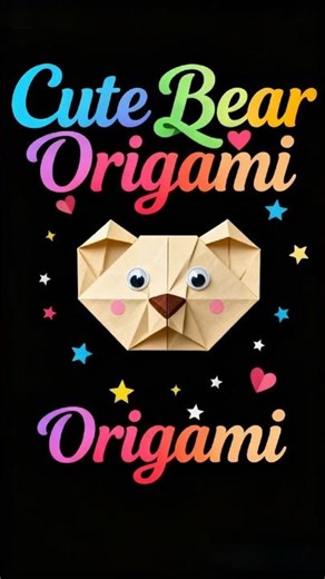 How to fold a CUTE Origami Bear face! 🐻💙 #Shorts #Origami #Bear #PaperCraft #DIY #EasyOrigami