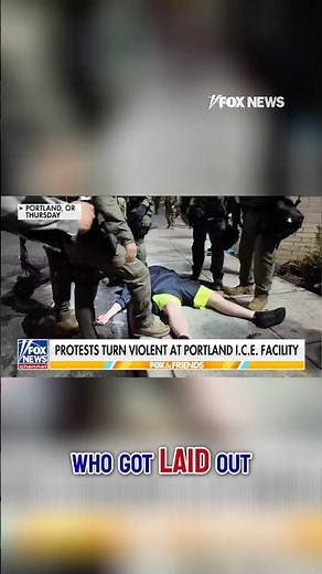 OUT COLD: Fist fight leaves anti-ICE rioter unconscious #shorts
