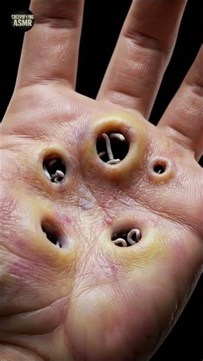 Trypophobia Hand Full of Worms (Creepy CGI ASMR Horror Short)
