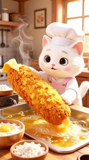 🌭 Kitti Makes the Biggest Cheese Corn Dog Ever! 🧀🤤 #shorts
