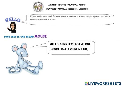 Mouse and Me worksheet