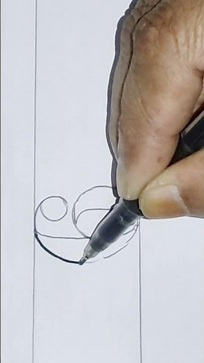 👉How to drawing in English number lettering practice "6"'♥️