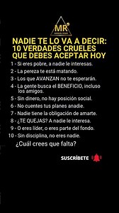 Nadie te lo va a decir 10 Verdades CRUELES que debes aceptar HOY #mentalidad #short #frases