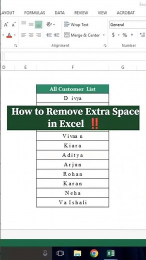 How to Remove Extra Spaces in Excel || Remove Unwanted Spaces Easily || Excel tips and tricks #excel
