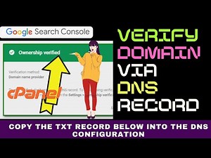 Verify Domain Ownership via DNS Record in Search Console - Copy TXT record into DNS configuration