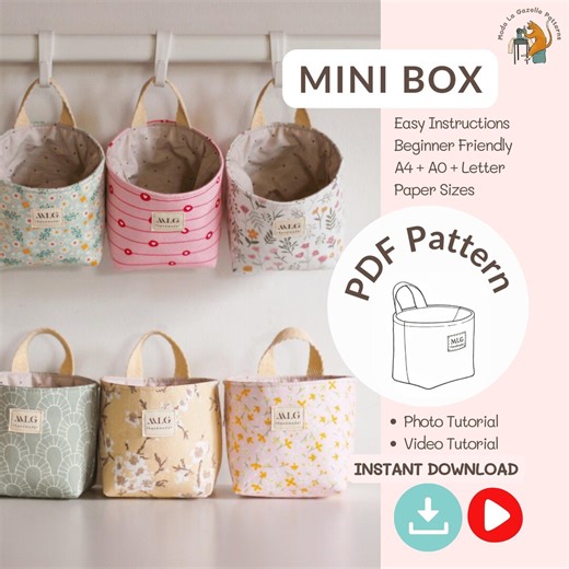 Purse Sewing Pattern, Desk Organizer Sewing Basket - Etsy