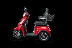 GIO Titan Premium Long Range Mobility Scooter for Outdoor With Twist Grip Throttle - Red