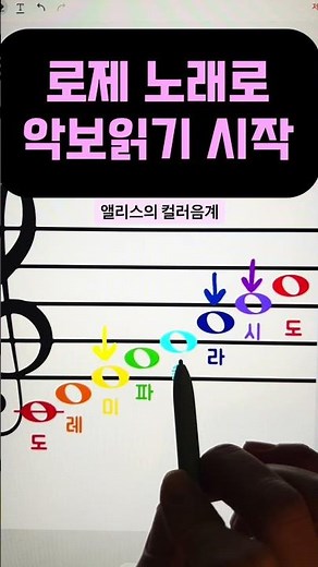 로제 아파트로 악보읽기 시작 #앨리스의컬러음계 #앨리스의악보보는법 #쉬운악보 #피아노초보 #브루노마스