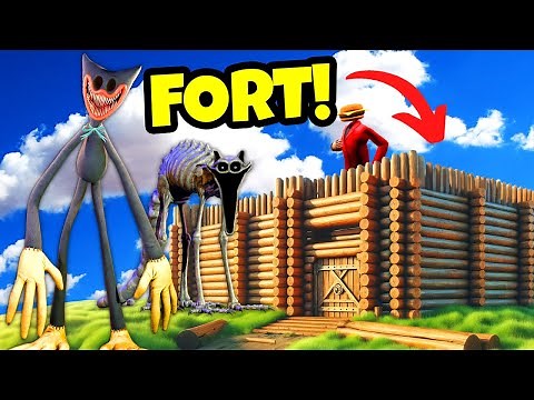 Testing Our FORT vs HUGGY WUGGY & CATNAP in Gmod! (Garry's Mod Poppy Playtime)