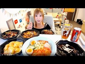 【木下ゆうかの晩ごはんライブ】[MUKBANG] 四川風麻婆豆腐, 黒酢酢豚 , エビマヨソース ,上海風豚角煮,肉あんかけチャーハン,冷やし中華ごま] | Yuka [Oogui]